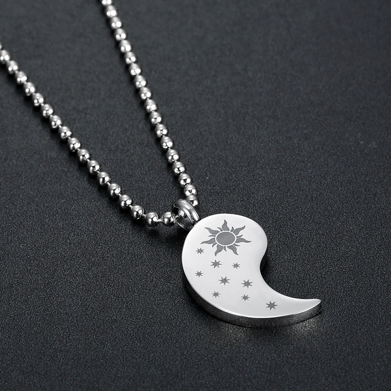 Sun and Moon Yin-Yang Couple Pendant Necklace – Symbolic Matching Jewelry