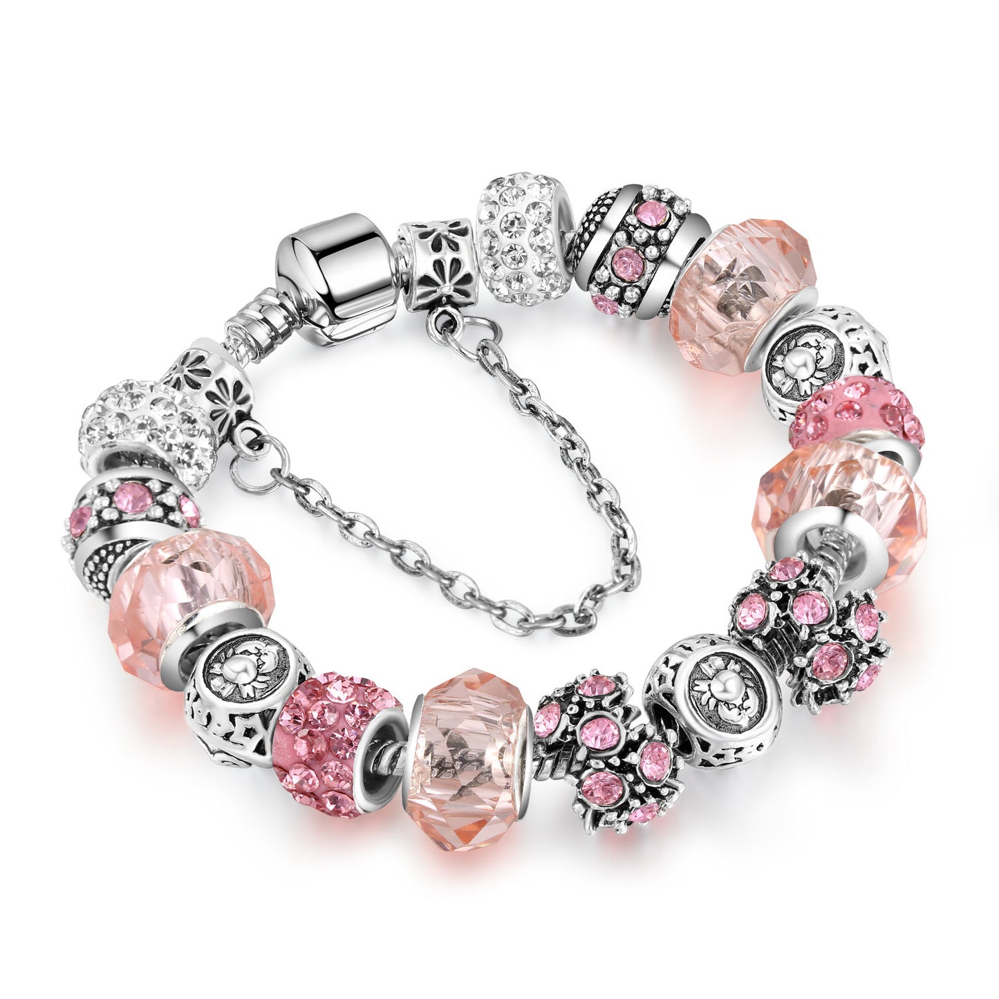 12 Constellation Crystal Glass Alloy Big Bead Bracelet – Celestial Zodiac Charm Jewelry