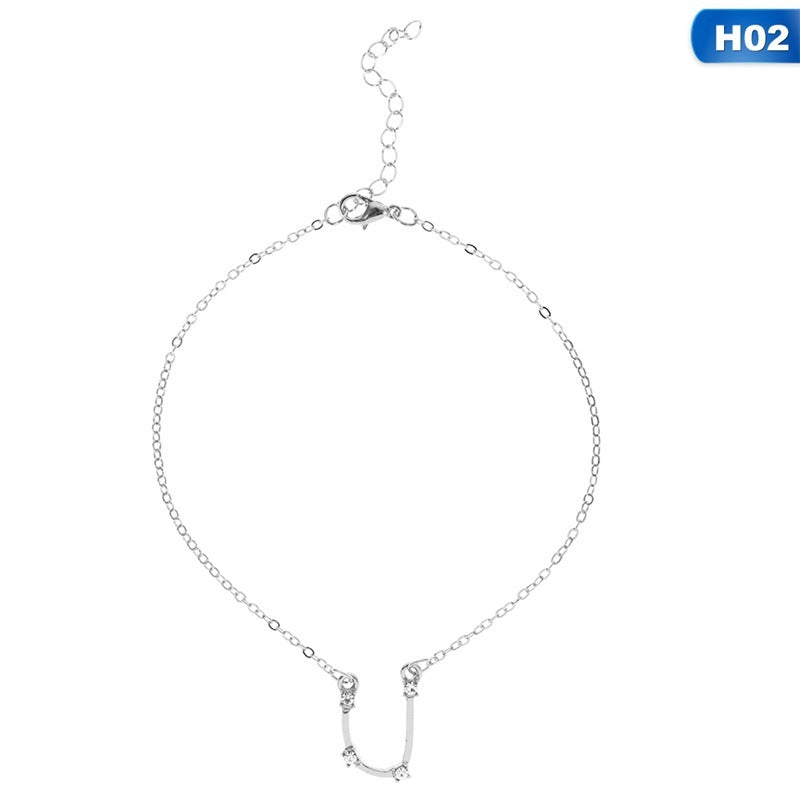 12 Constellation Charm Anklet – Celestial Zodiac Foot Jewelry
