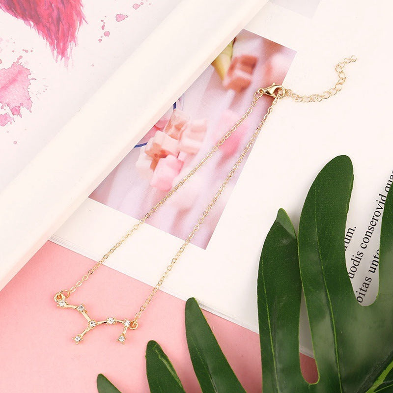 12 Constellation Charm Anklet – Celestial Zodiac Foot Jewelry