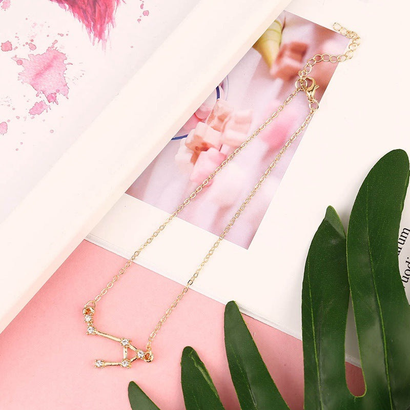 12 Constellation Charm Anklet – Celestial Zodiac Foot Jewelry