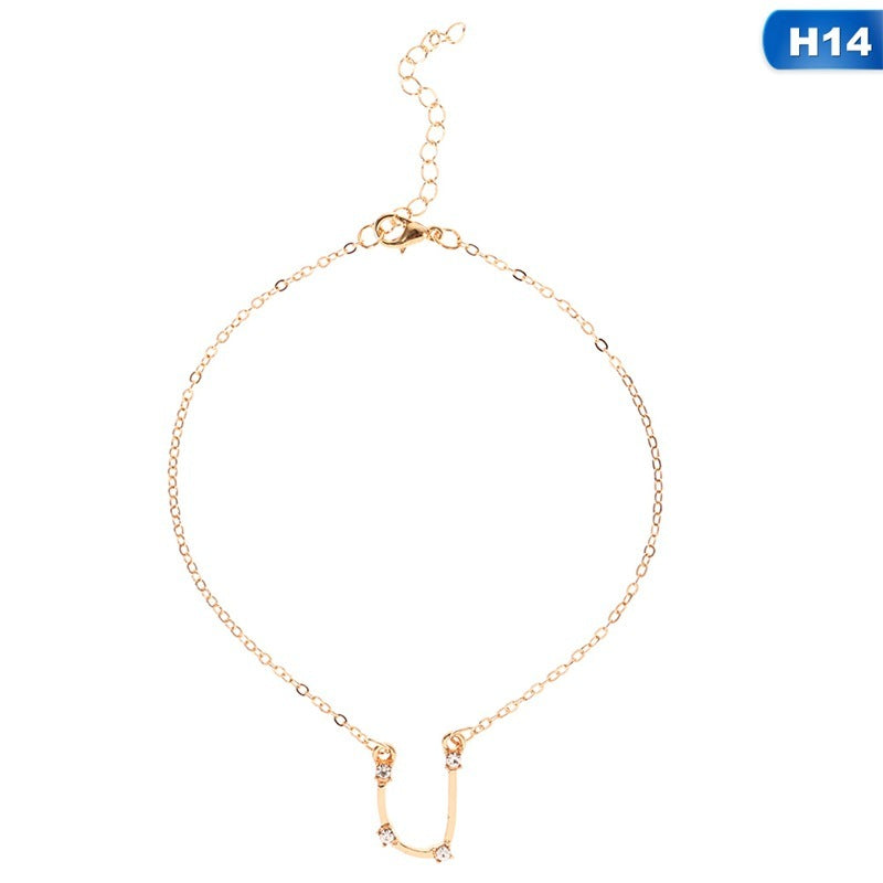 12 Constellation Charm Anklet – Celestial Zodiac Foot Jewelry