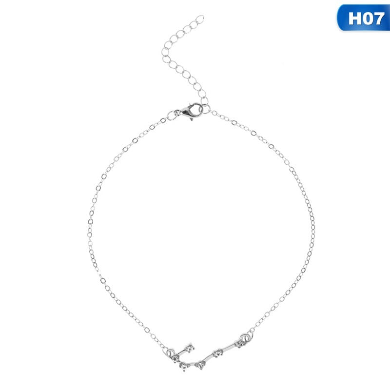 12 Constellation Charm Anklet – Celestial Zodiac Foot Jewelry