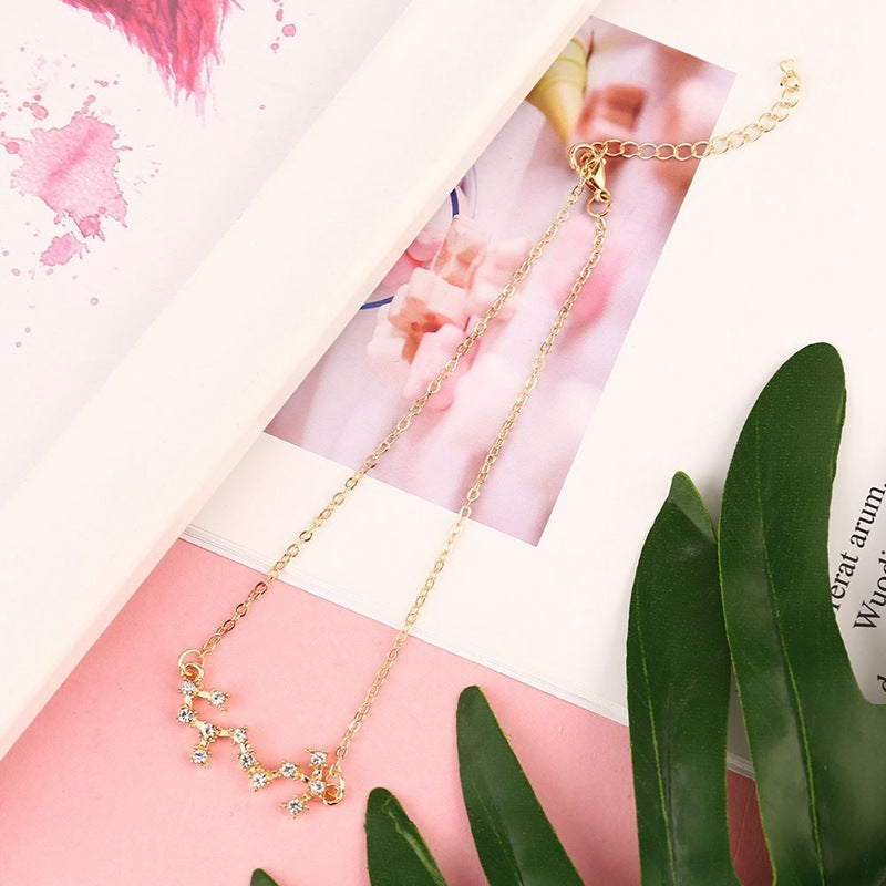 12 Constellation Charm Anklet – Celestial Zodiac Foot Jewelry
