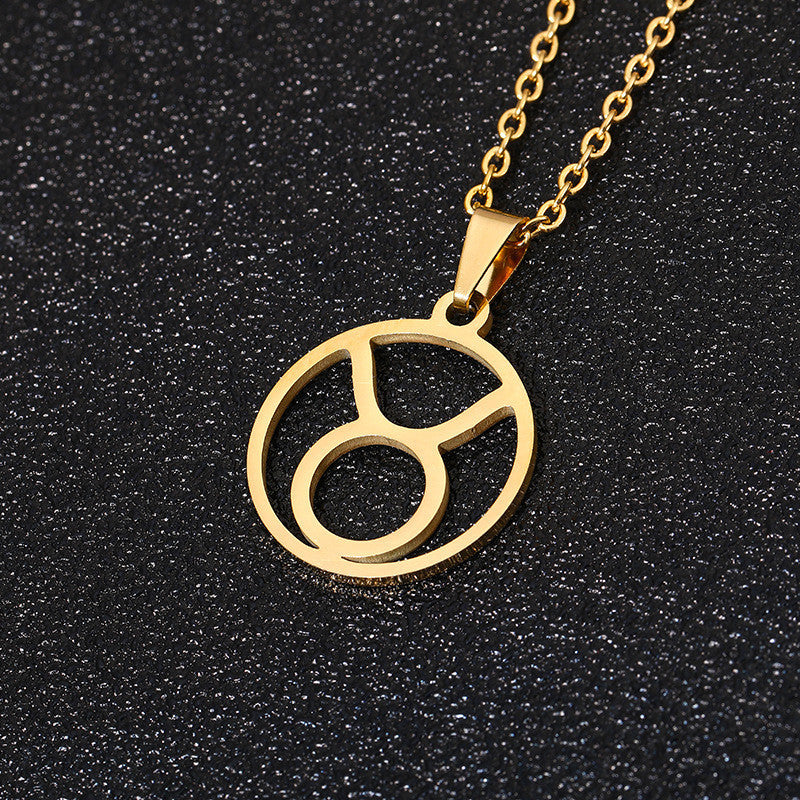 12 Constellation Stainless Steel Necklace – Astrology-Inspired Zodiac Accessories