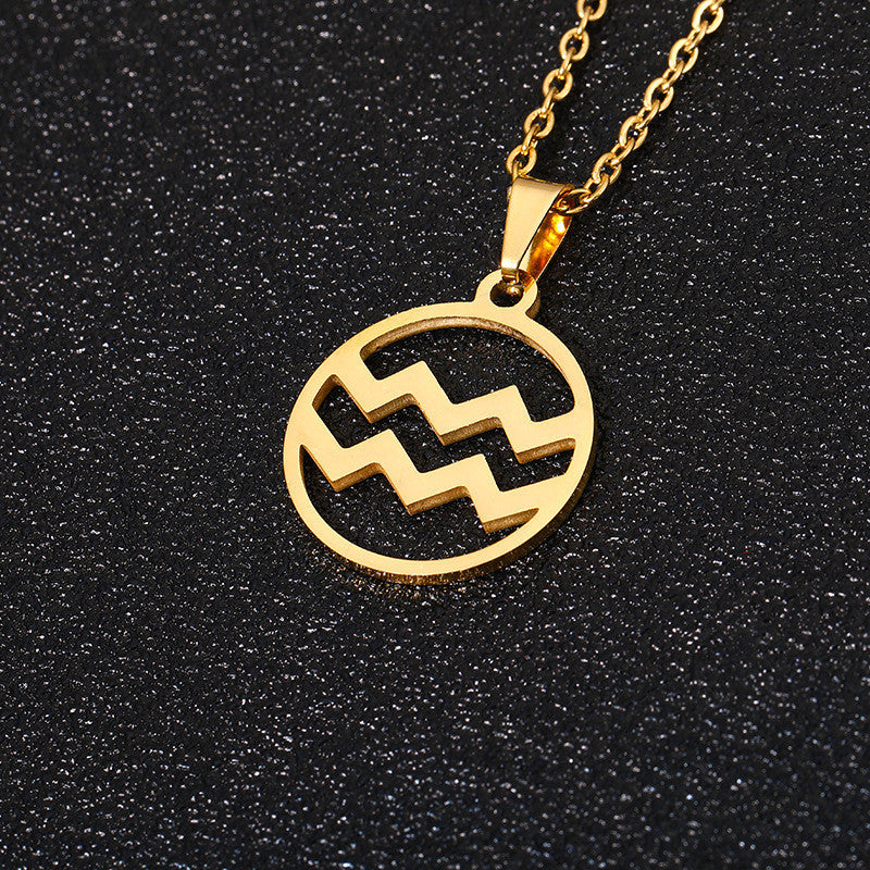 12 Constellation Stainless Steel Necklace – Astrology-Inspired Zodiac Accessories