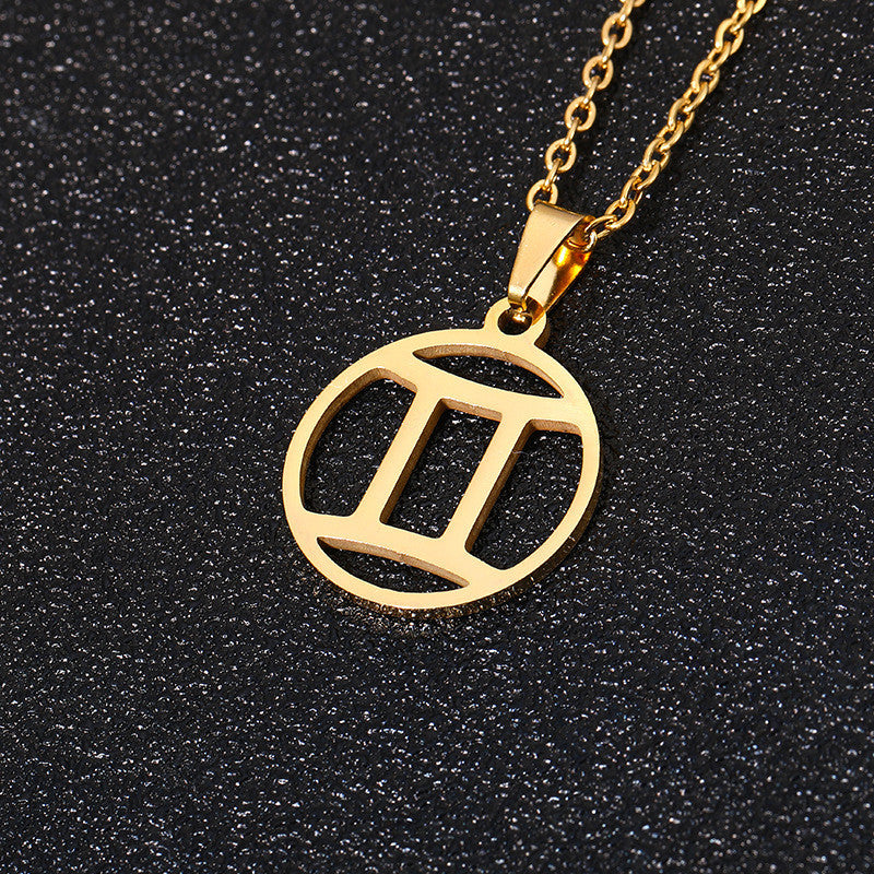 12 Constellation Stainless Steel Necklace – Astrology-Inspired Zodiac Accessories