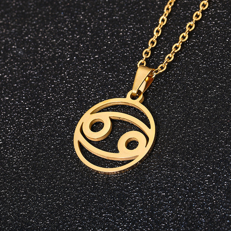 12 Constellation Stainless Steel Necklace – Astrology-Inspired Zodiac Accessories