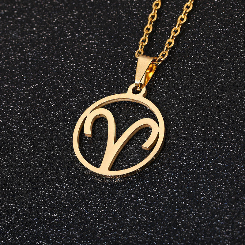 12 Constellation Stainless Steel Necklace – Astrology-Inspired Zodiac Accessories