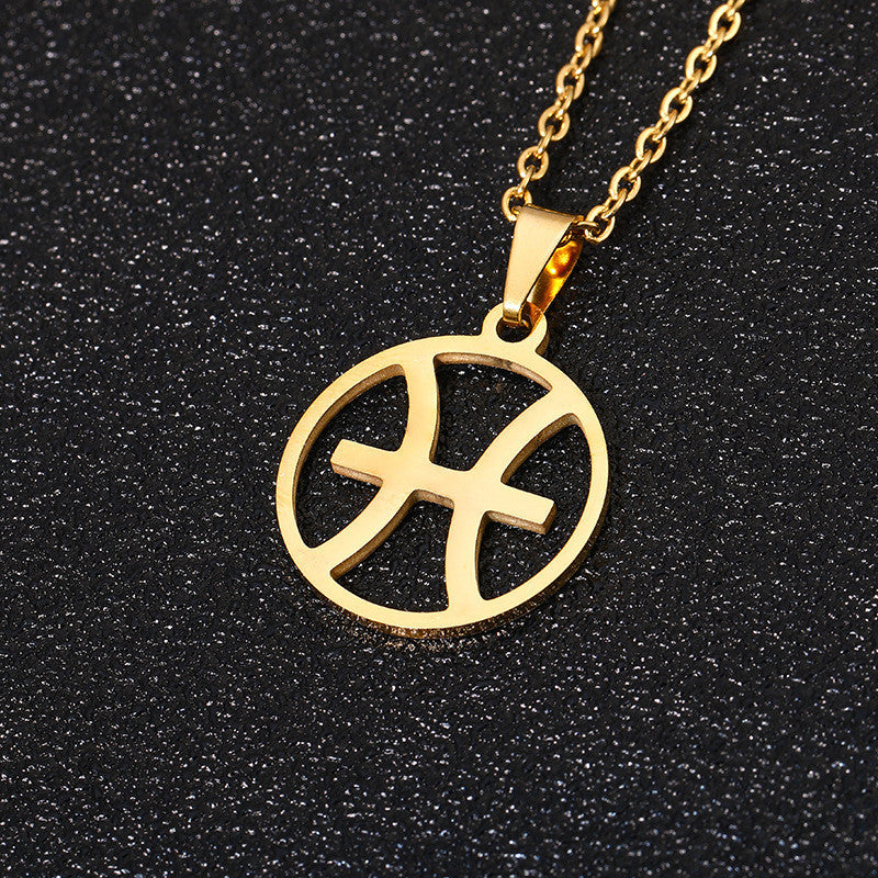 12 Constellation Stainless Steel Necklace – Astrology-Inspired Zodiac Accessories