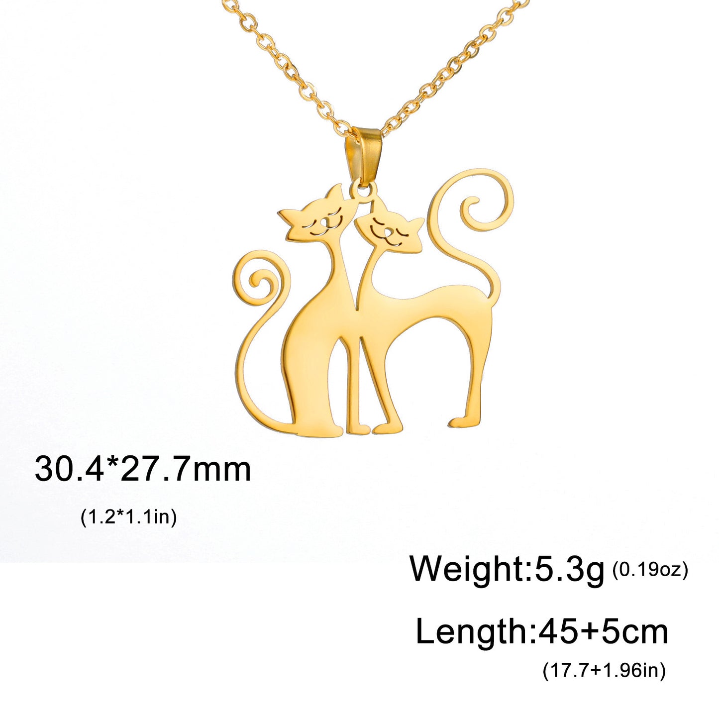 Cute Cartoon Glossy Hollow-Out Intimate Cat Pendant Necklace – Adorable and Stylish
