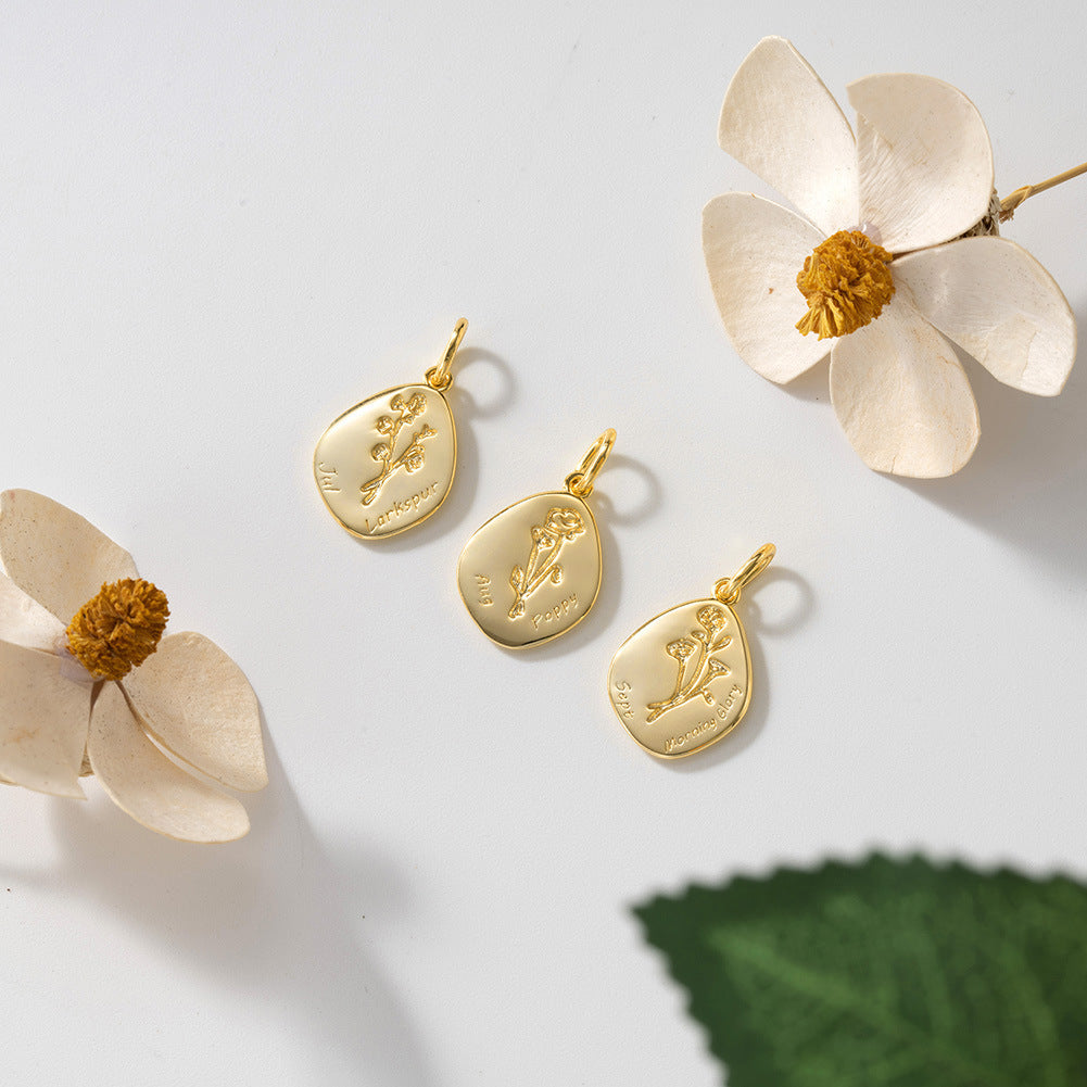 Birth Flower Irregular Pendant Necklace – Unique and Personalized Floral Jewelry