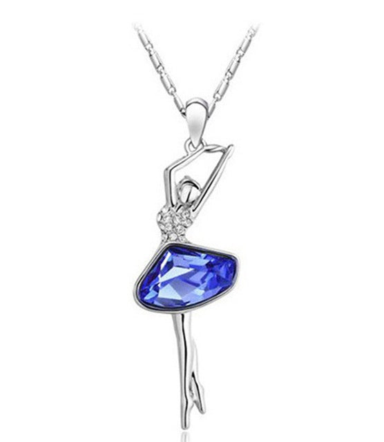 Ballerina Diamond Tutu Necklace – Elegant Dance-Inspired Jewelry in Multiple Colors