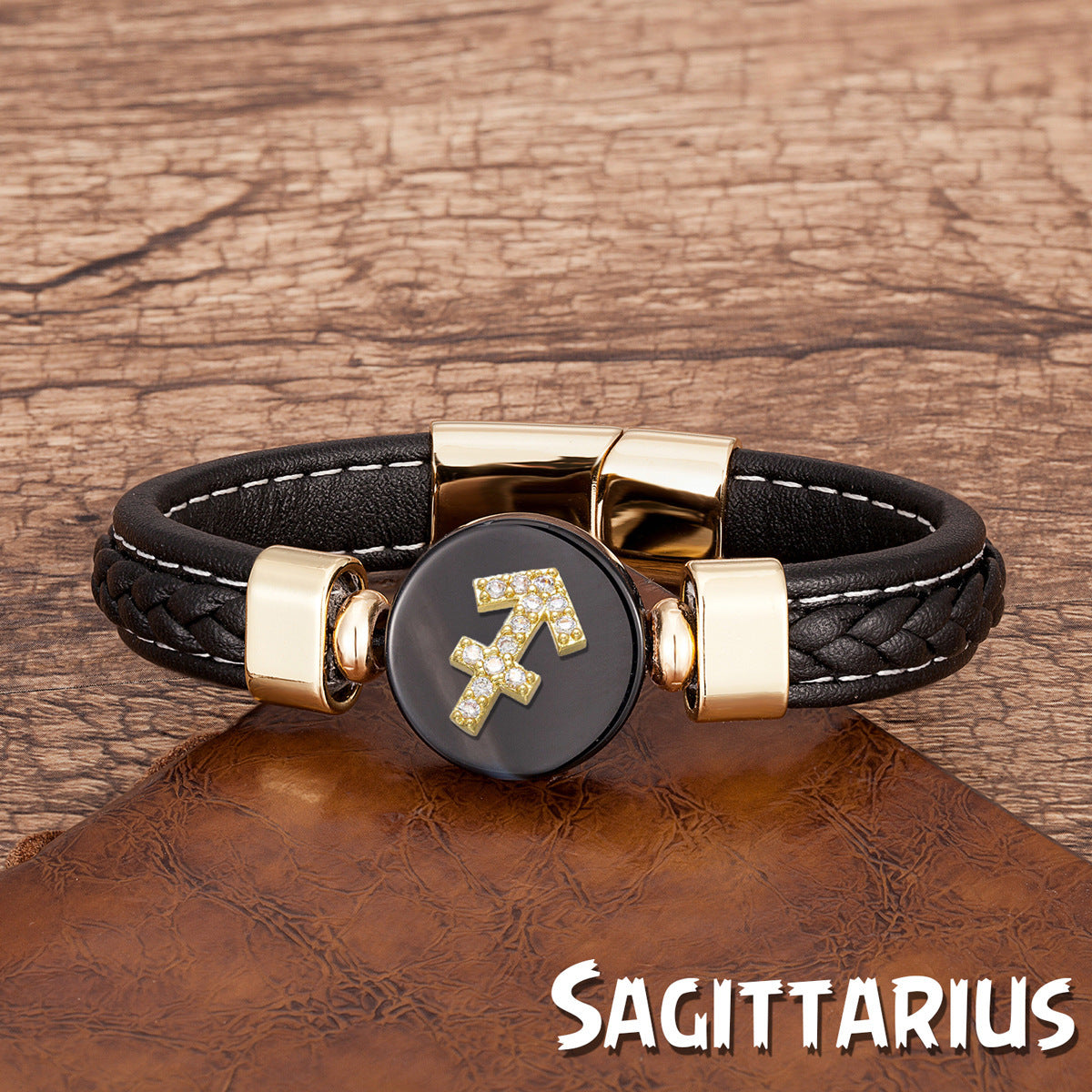 Twelve Constellation Leather Rope Woven Bracelet – Retro Fashion Zodiac Jewelry