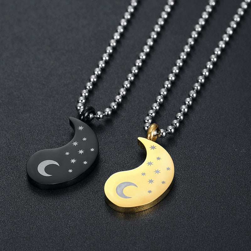 Sun and Moon Yin-Yang Couple Pendant Necklace – Symbolic Matching Jewelry