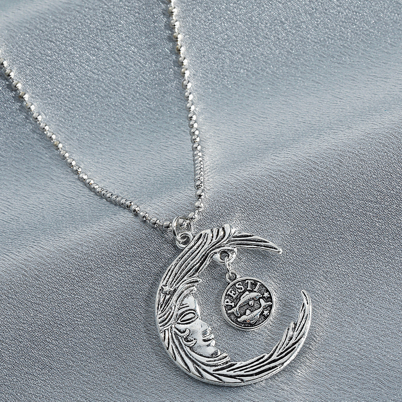 Twelve Constellation Pendant Necklace – Simple Alloy Hollow Moon Design