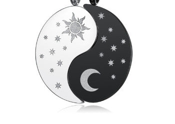 Sun and Moon Yin-Yang Couple Pendant Necklace – Symbolic Matching Jewelry