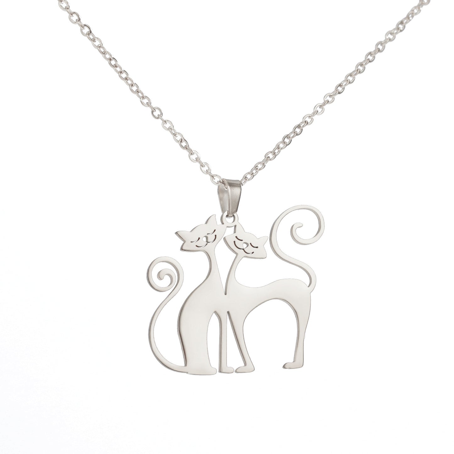 Cute Cartoon Glossy Hollow-Out Intimate Cat Pendant Necklace – Adorable and Stylish