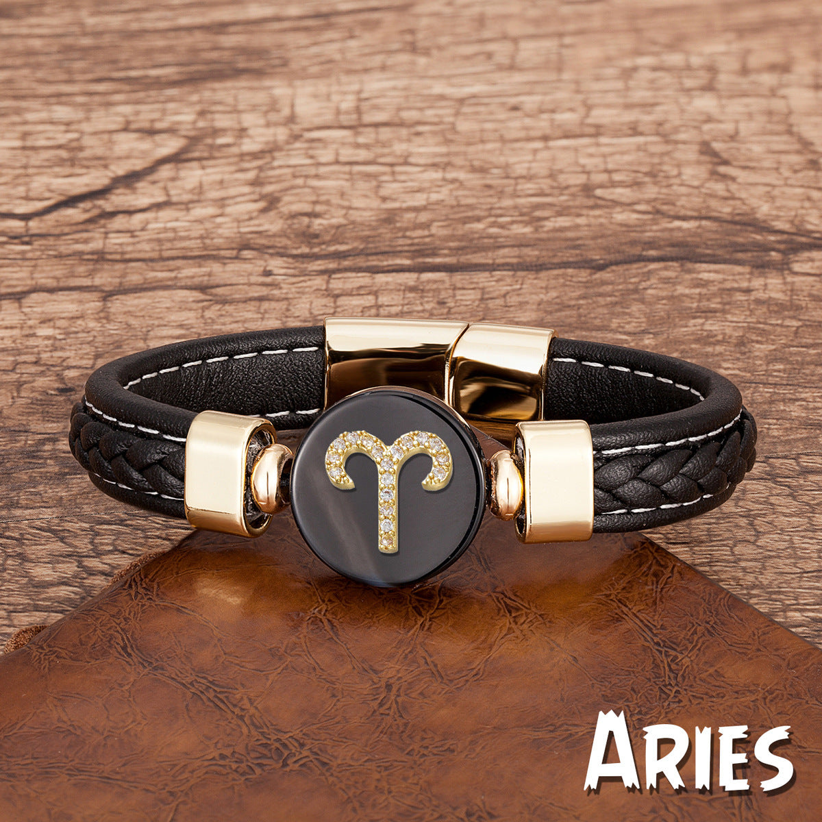 Twelve Constellation Leather Rope Woven Bracelet – Retro Fashion Zodiac Jewelry