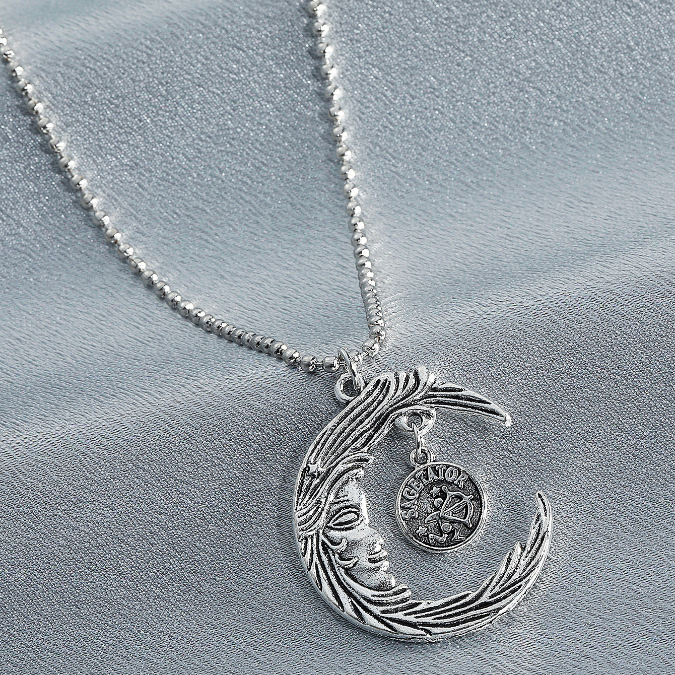 Twelve Constellation Pendant Necklace – Simple Alloy Hollow Moon Design