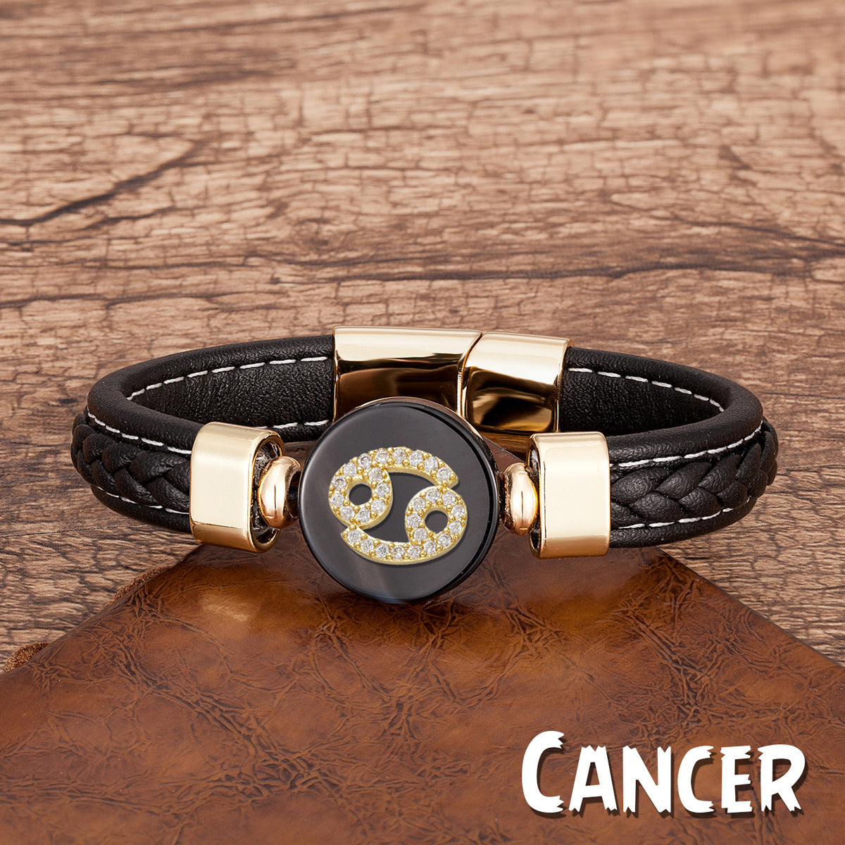 Twelve Constellation Leather Rope Woven Bracelet – Retro Fashion Zodiac Jewelry
