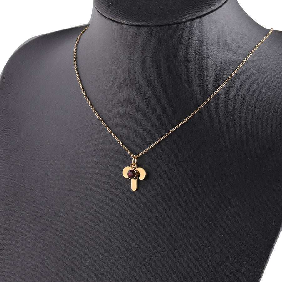 Golden Zodiac Necklace with Lucky Birthstone – Stainless Steel Astrology Jewelry