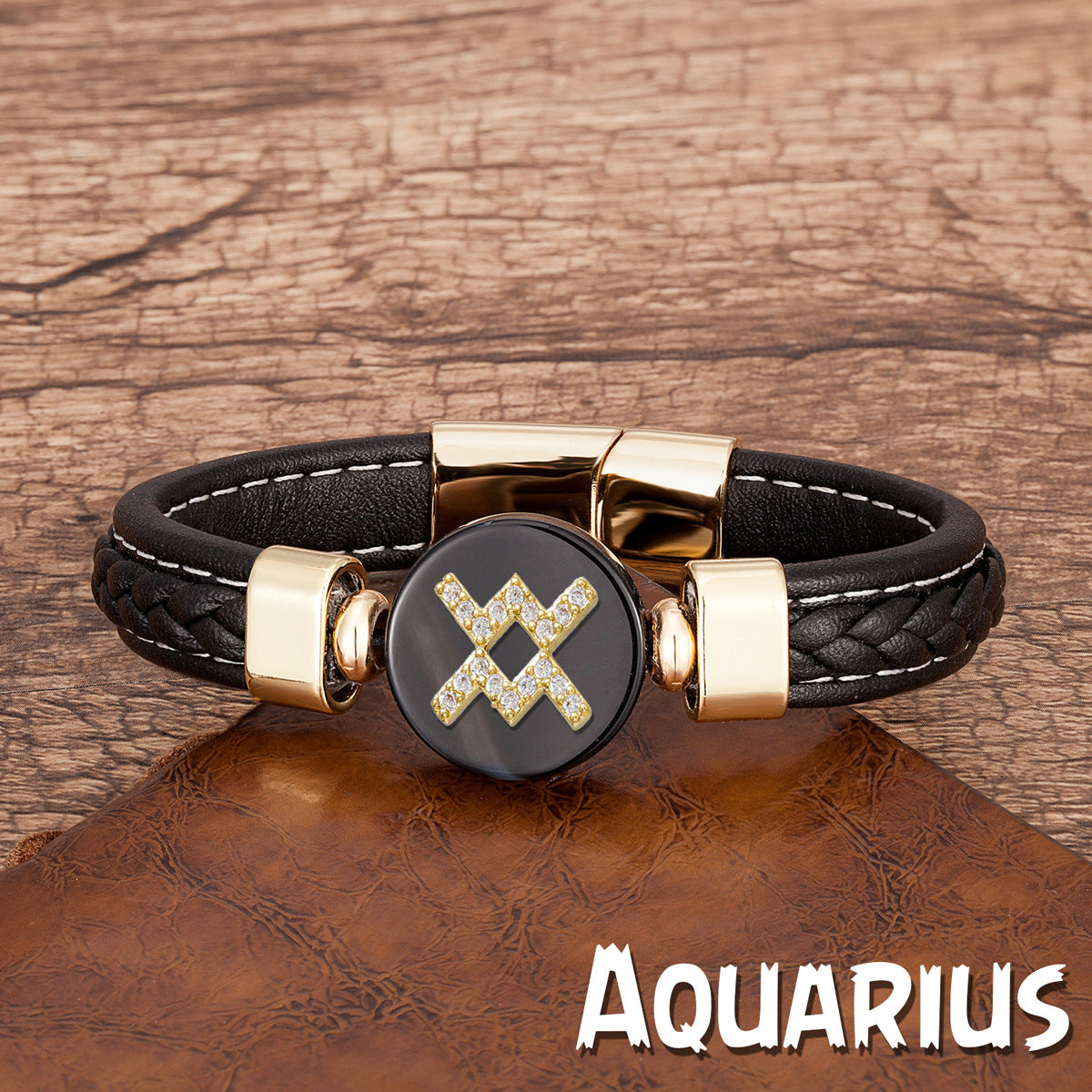 Twelve Constellation Leather Rope Woven Bracelet – Retro Fashion Zodiac Jewelry