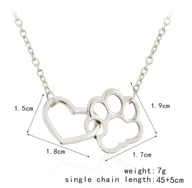 Dog Paw and Heart Necklace – A Symbol of Love for Pet Lovers