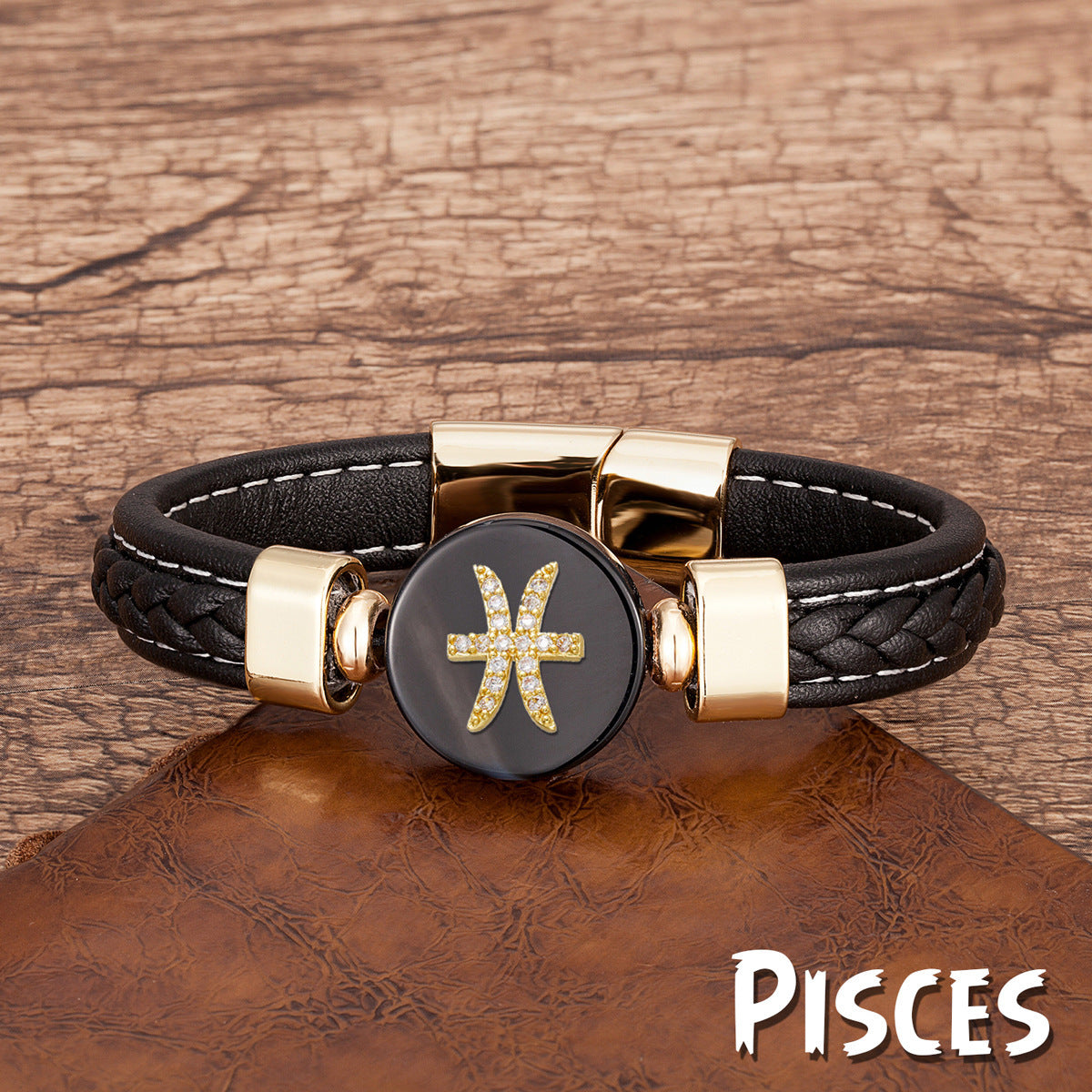 Twelve Constellation Leather Rope Woven Bracelet – Retro Fashion Zodiac Jewelry