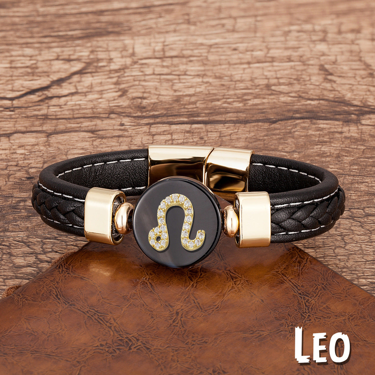 Twelve Constellation Leather Rope Woven Bracelet – Retro Fashion Zodiac Jewelry