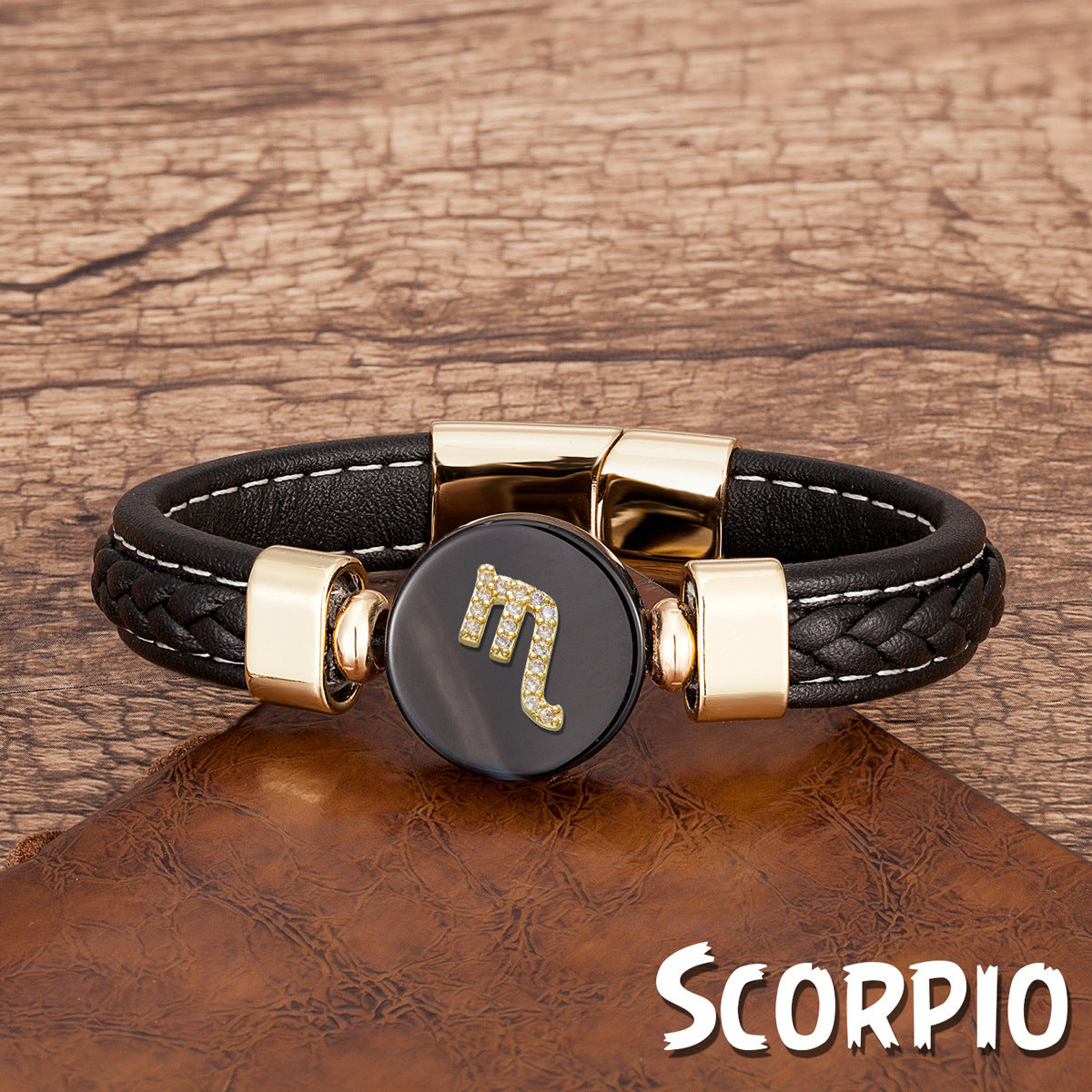 Twelve Constellation Leather Rope Woven Bracelet – Retro Fashion Zodiac Jewelry