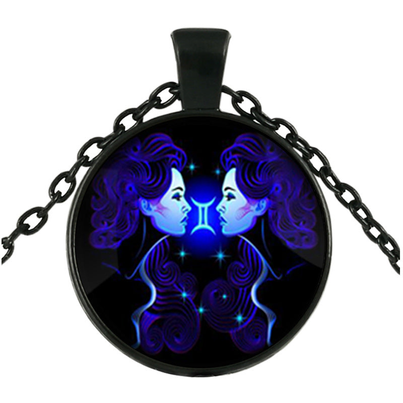 Twelve Constellation Time Gem Necklace – Celestial Elegance with a Timeless Touch