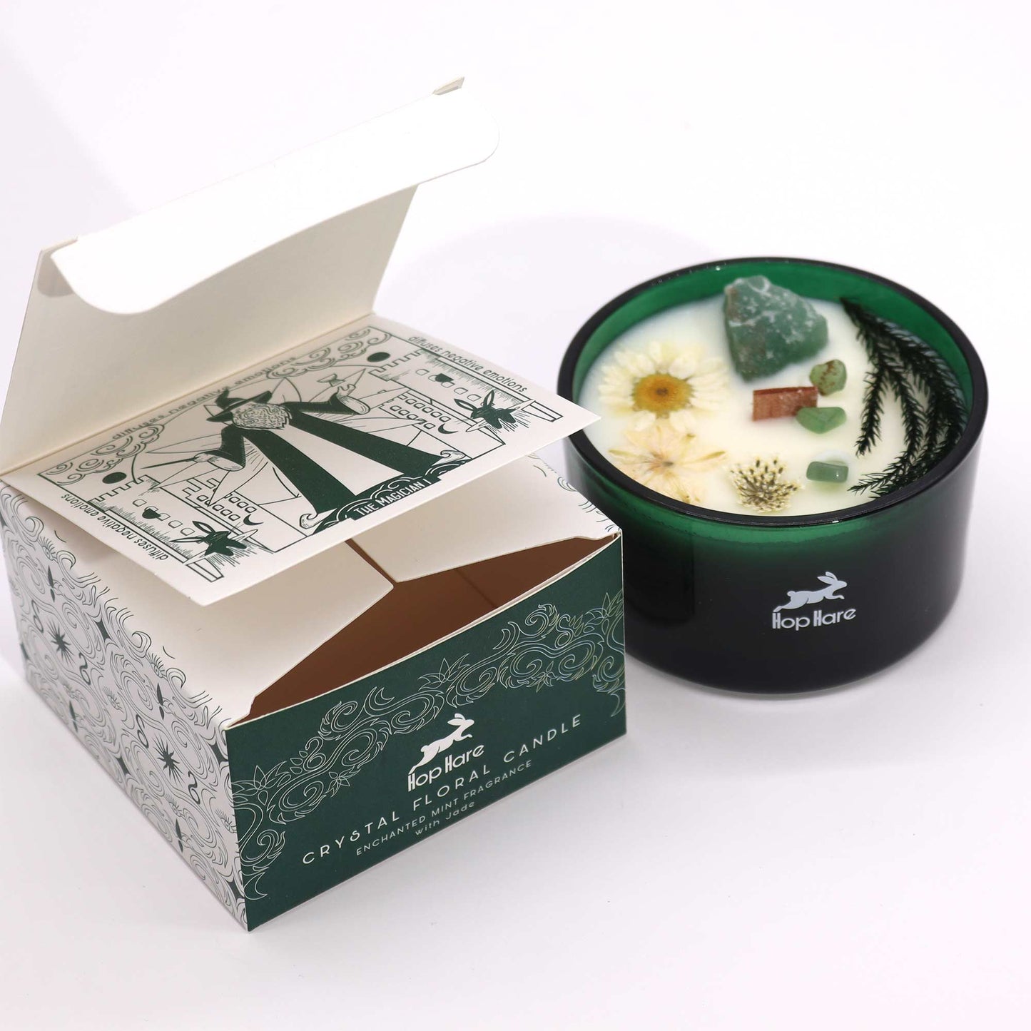 Hop Hare Crystal Magic Flower Candle