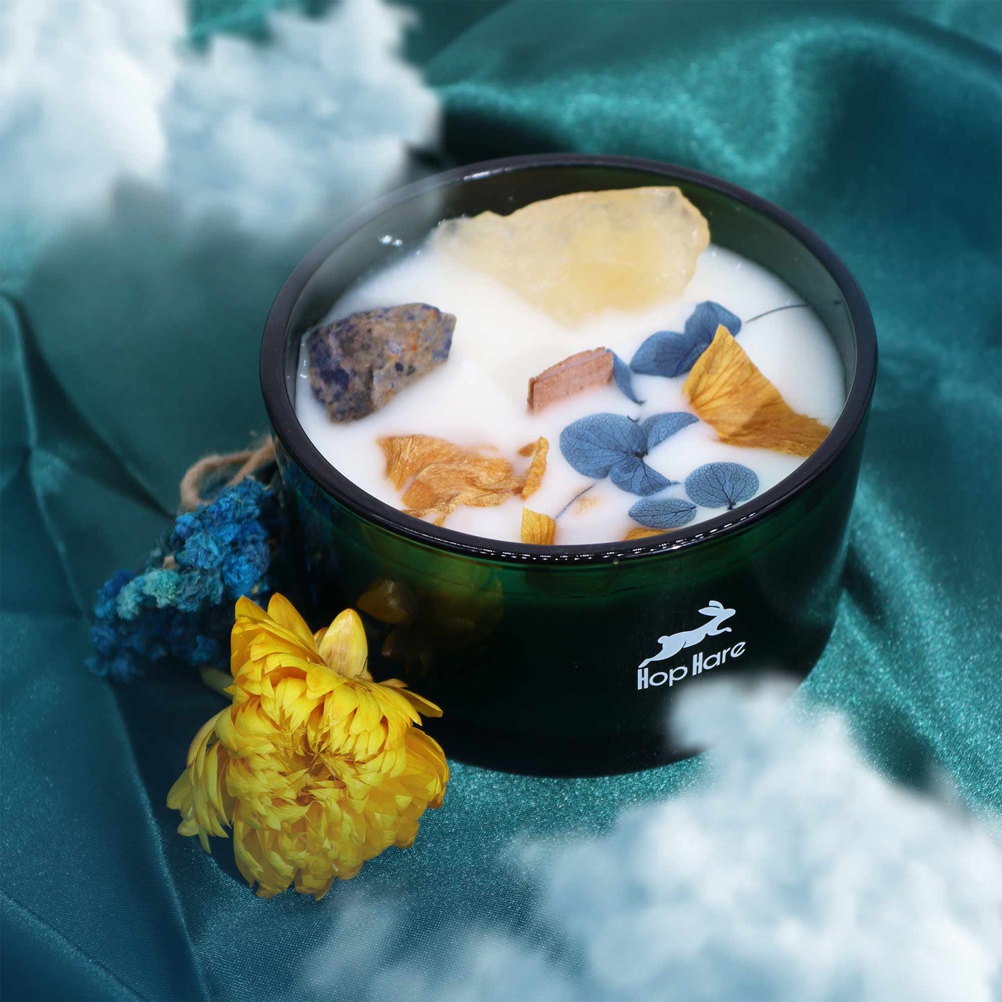 Hop Hare Crystal Magic Flower Candle