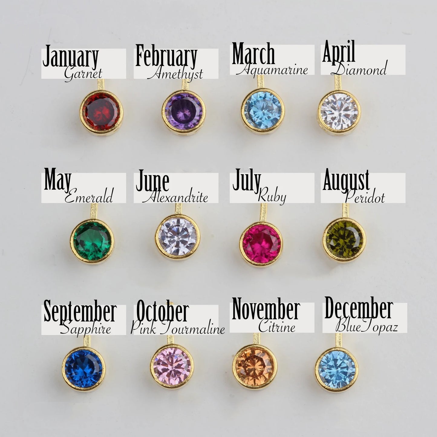 Personalized Birth Flower and Birthstone Necklace – Meaningful Gift for Every Month