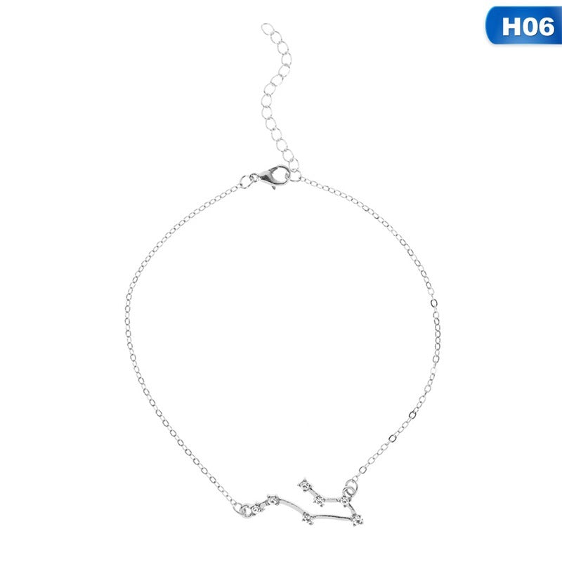 12 Constellation Charm Anklet – Celestial Zodiac Foot Jewelry