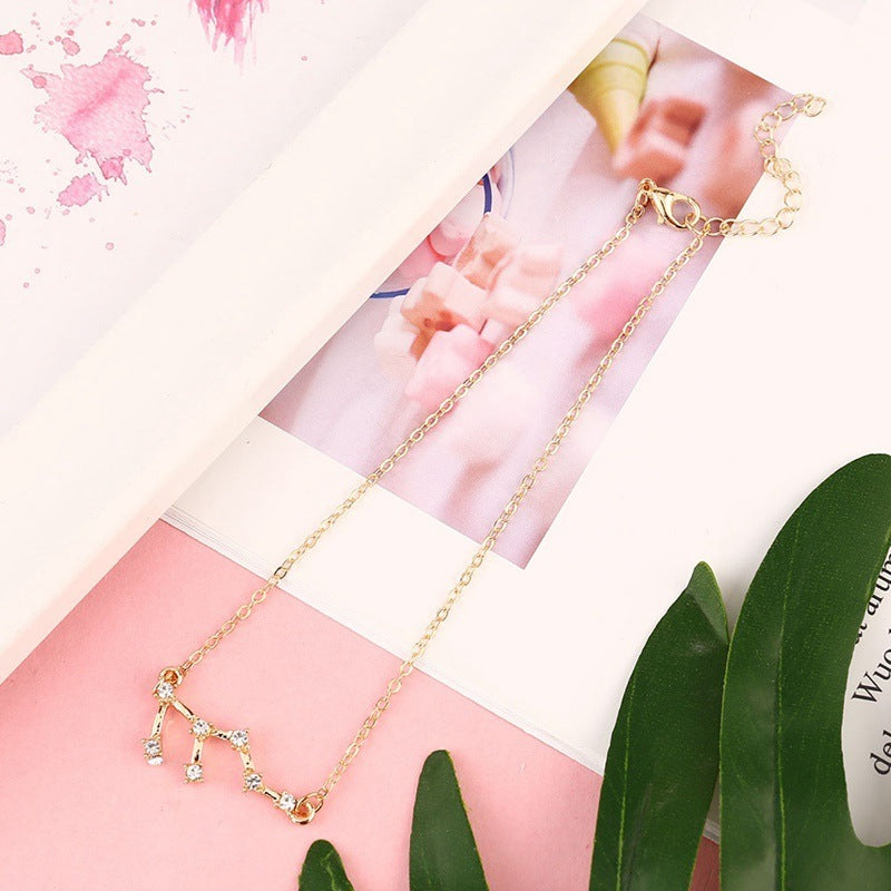 12 Constellation Charm Anklet – Celestial Zodiac Foot Jewelry