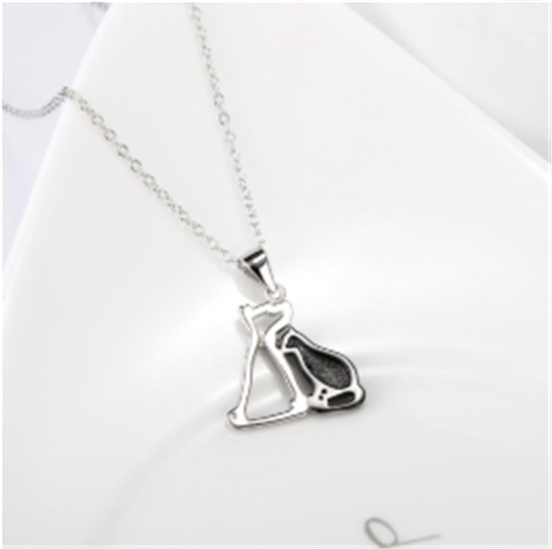 925 Sterling Silver Pet Cat and Dog Pendant Necklace – Simple and Elegant Design