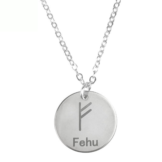 Viking Rune Pendant – Stainless Steel Norse Letter Necklace