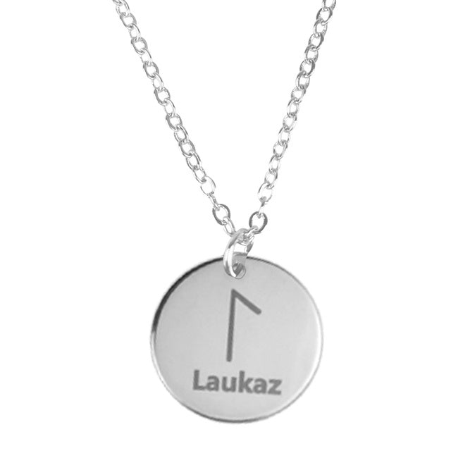 Viking Rune Pendant – Stainless Steel Norse Letter Necklace