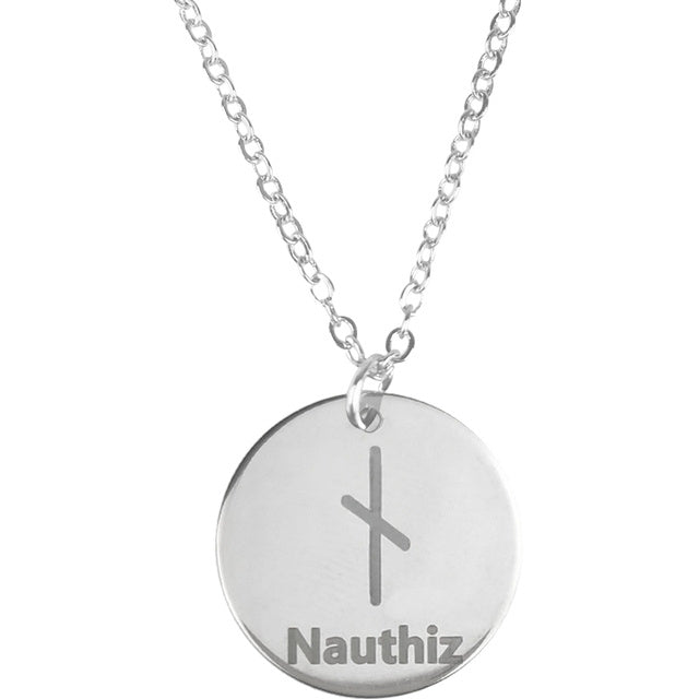 Viking Rune Pendant – Stainless Steel Norse Letter Necklace