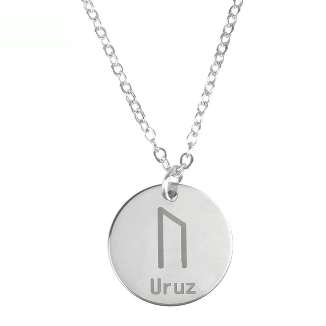 Viking Rune Pendant – Stainless Steel Norse Letter Necklace