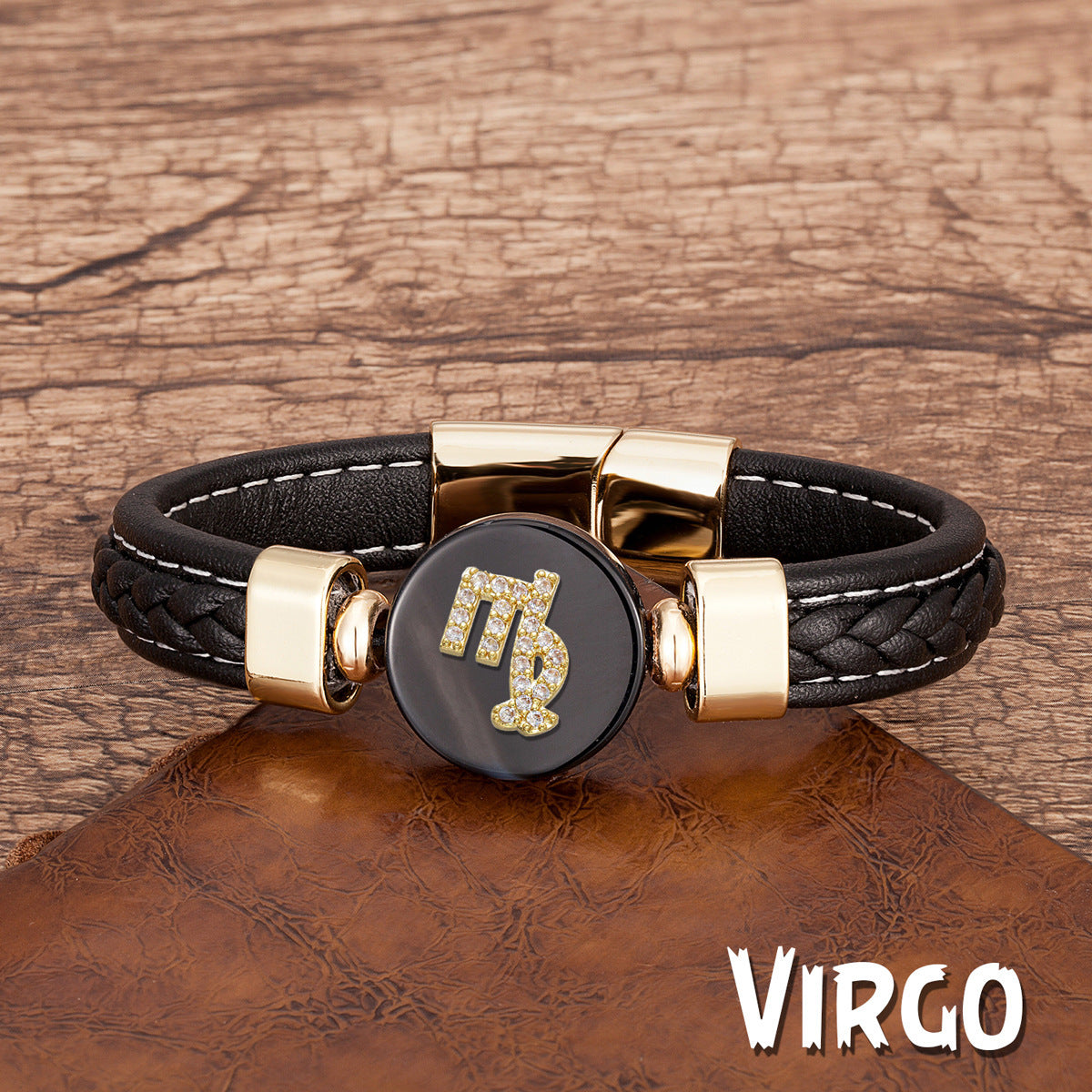 Twelve Constellation Leather Rope Woven Bracelet – Retro Fashion Zodiac Jewelry