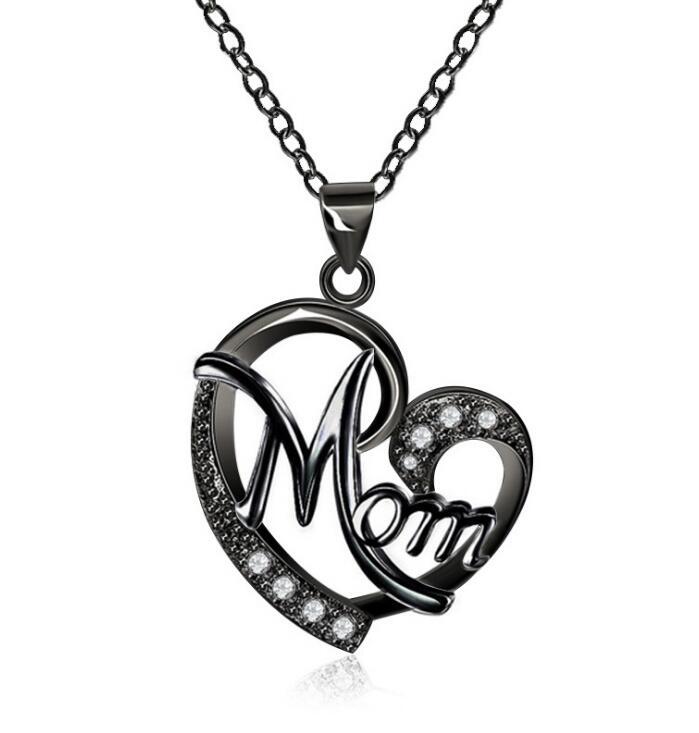 Mother's Day Gift - Women's Heart Shaped with Diamonds Necklaces for Mom