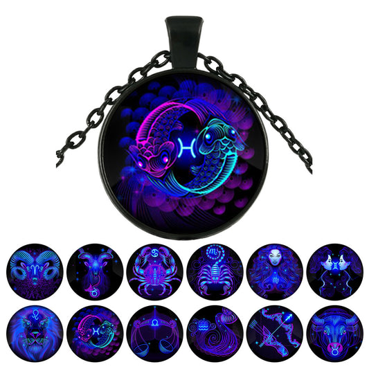 Twelve Constellation Time Gem Necklace – Celestial Elegance with a Timeless Touch