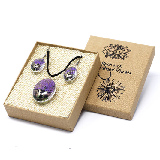 Tree of Life Set - Pressed Real Flowers Jewelry